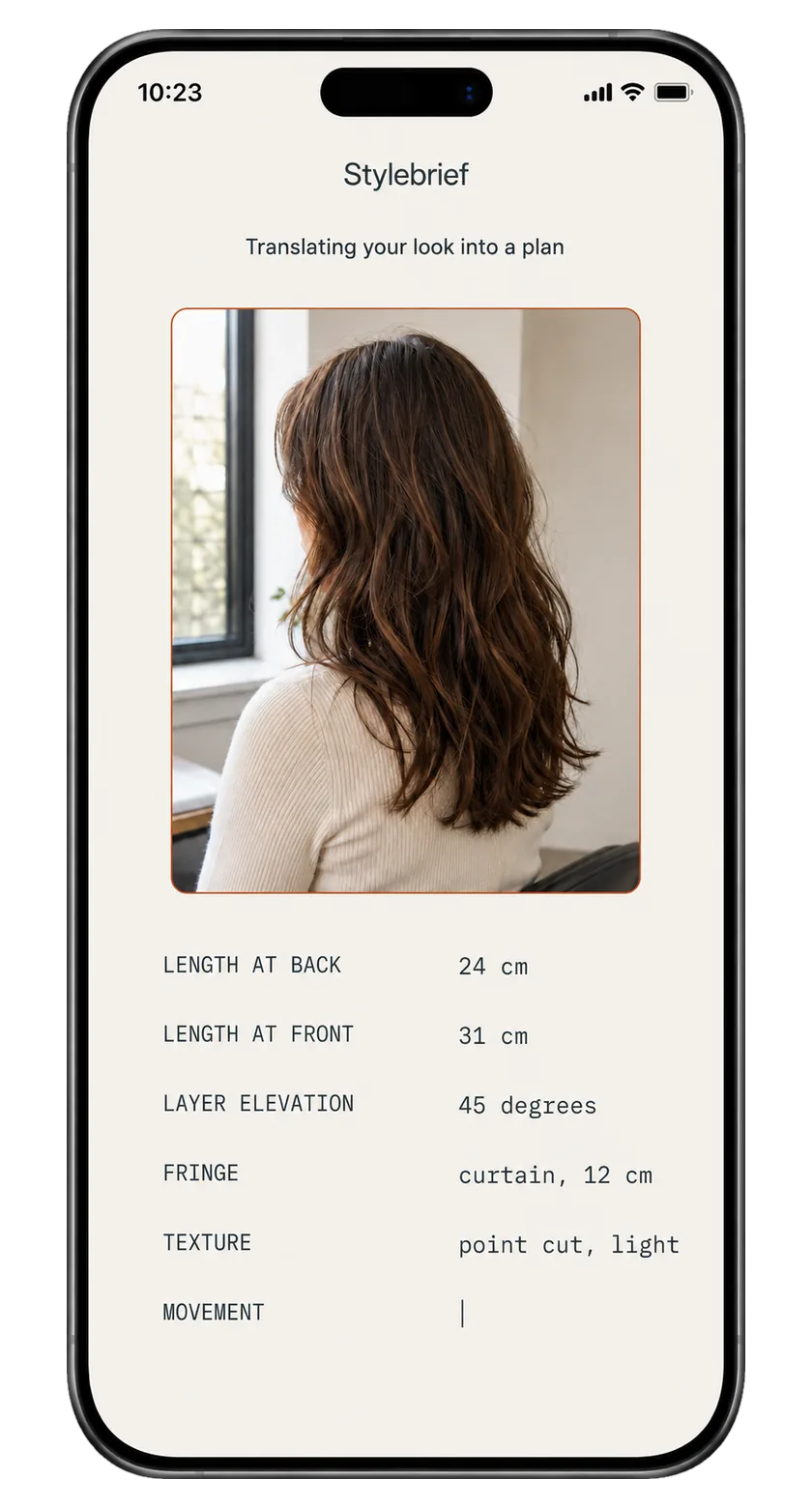 An inspiration photo with the specification writing itself line by line